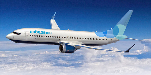 Самолёт авиакомпания «Победа» . Фото: http://www.flylowcost.ru/img/lowcoster-pobeda.jpg