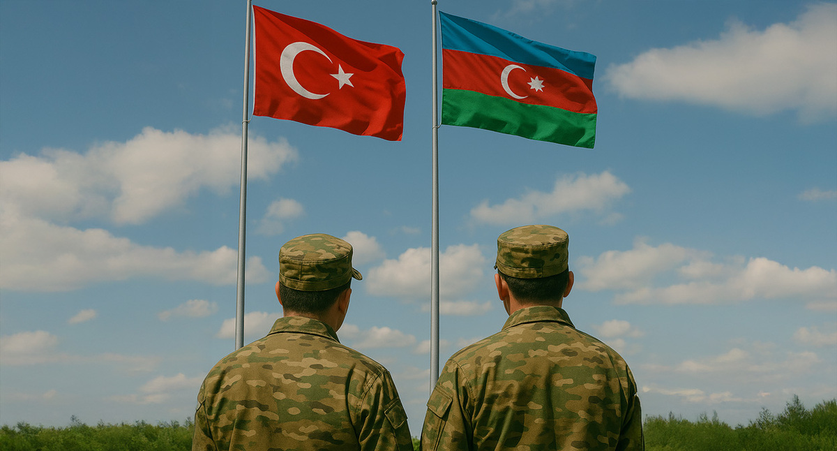 Военные Азербайджана и Турции. Иллюстрация создана «Кавказским узлом» с помощью ИИ в программе Copilot