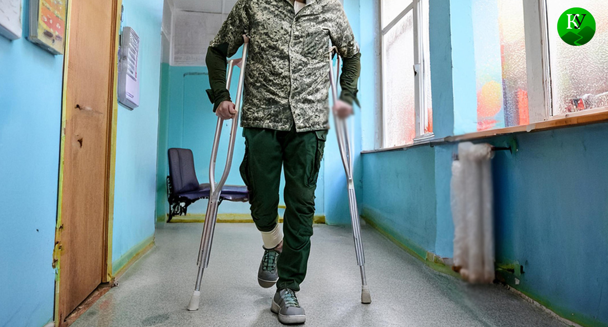 Военный в больнице. Иллюстрация создана «Кавказским узлом» с помощью ИИ в программе Photoshop