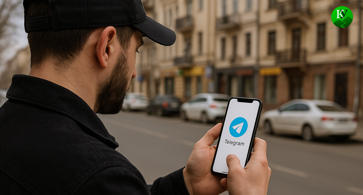 Мужчина со смартфоном. Иллюстрация создана «Кавказским узлом» с помощью ИИ в программе Copilot
