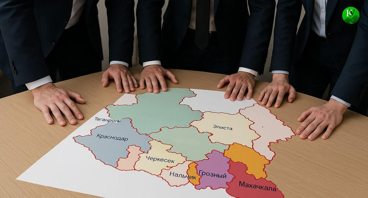 Карта России. Иллюстрация "Кавказского узла" созданная при помощи программы Copilot