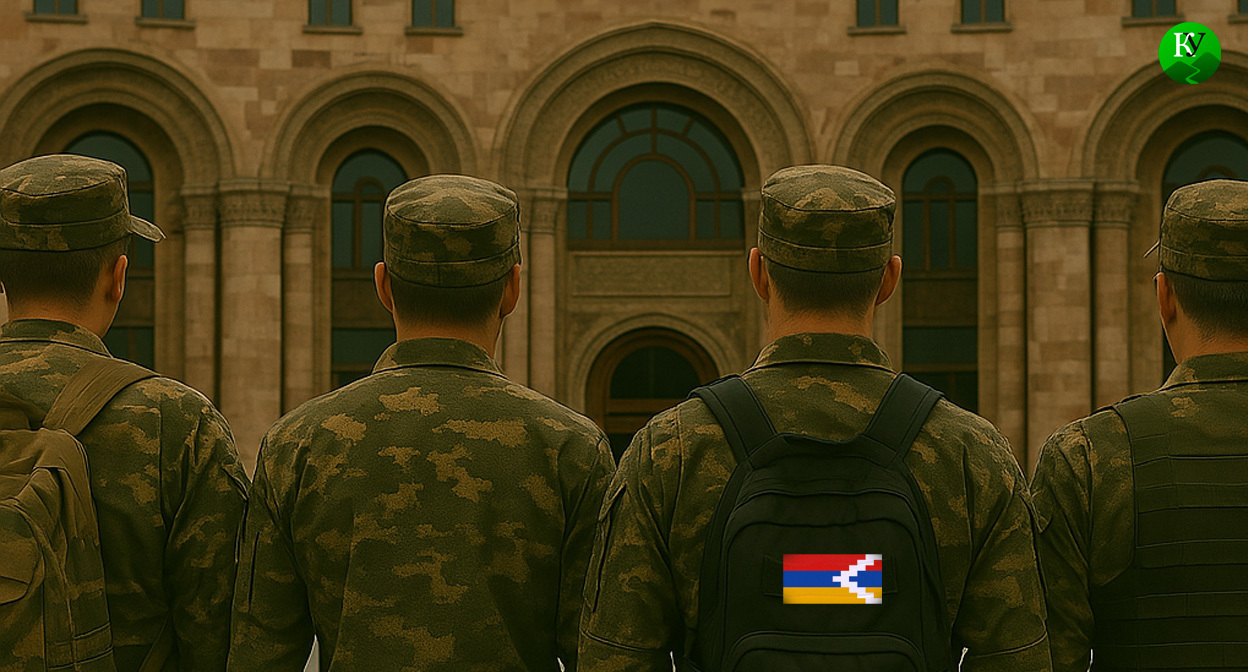 Военные в Нагорном Карабахе. Иллюстрация создана «Кавказским узлом» с помощью ИИ в программе Copilot