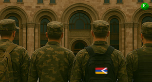 Военные в Нагорном Карабахе. Иллюстрация создана «Кавказским узлом» с помощью ИИ в программе Copilot