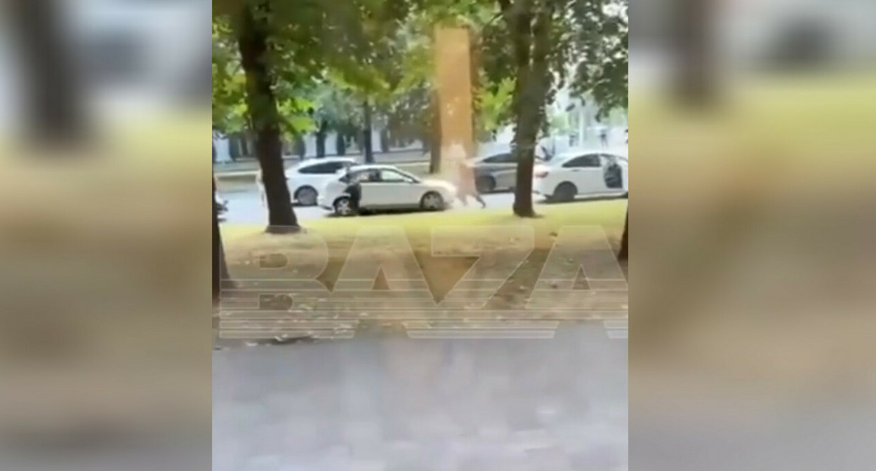 Нападение на силовиков в Нальчике. 4 июля 2025 г. Скриншот видео Baza Телеграм канал