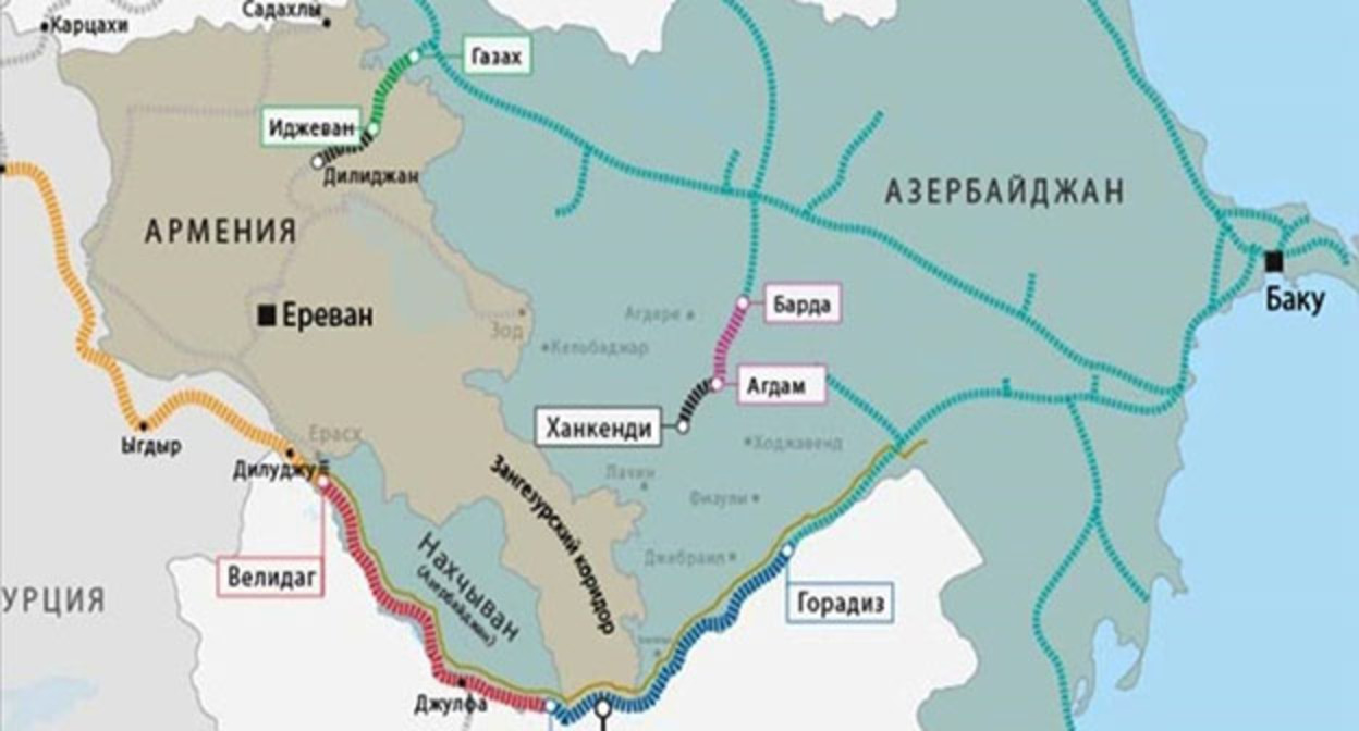 Зангезурский коридор. Фото: https://vesti.az/index.php/v-mire/smi-ssa-predlozili-vvesti-amerikanskogo-operatora-dlya-kontrolya-zangezurskogo-koridora-550676 Зангезурский коридор. Фото: https://vesti.az/index.php/v-mire/smi-ssa-predlozili-vvesti-amerikanskogo-operatora-dlya-kontrolya-zangezurskogo-koridora-550676