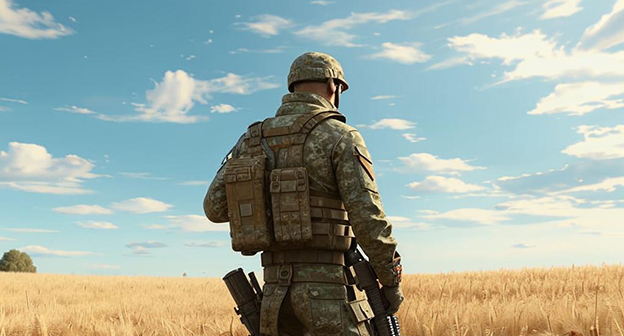 Военнослужащий. Иллюстрация "Кавказского узла" созданная при помощи программы Copilot
